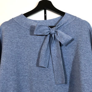 Talbots Blue Sweater with Bow Detail